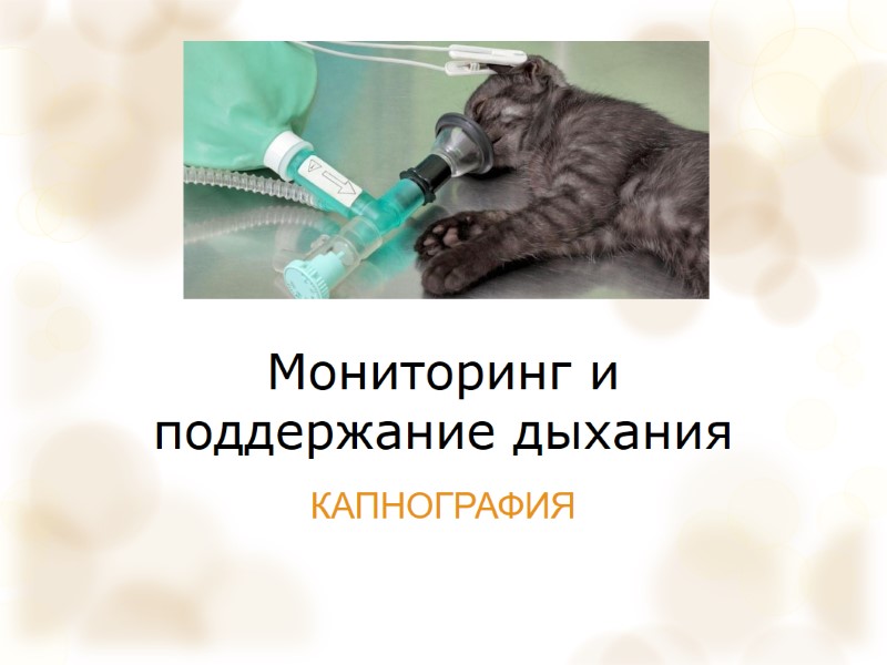 Мониторинг и поддержание дыхания КАПНОГРАФИЯ